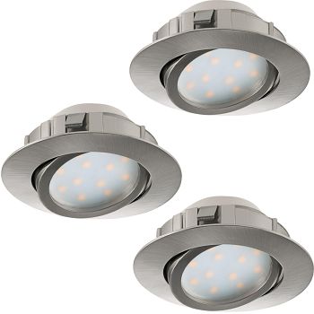 Pineda Round Pack Of Three Tiltable Recessed Spot Lights 