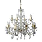 Marie Therese 12 Arm Brass and Clear Acrylic Chandelier 699-12