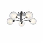 Bubble Chrome/Clear/Frosted Glass Semi Flush Ceiling Light FL2400-5