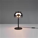Madison LED Matt Black & Chrome Plated Glass Table Lamp 542010132