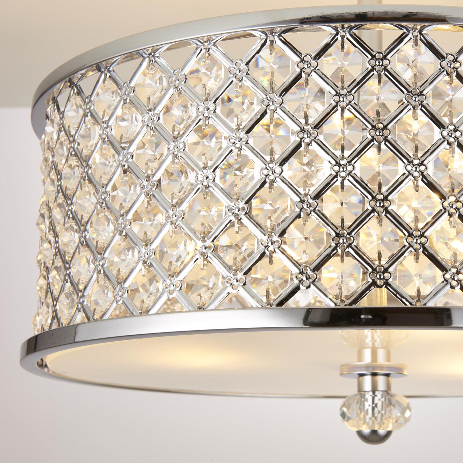 Hudson Crystal Semi Flush Ceiling Light The Lighting Superstore