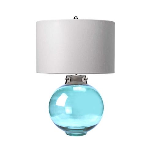 Kara Polished Nickel And Blue Glass Table Lamp DL-KARA-TL-BLUE