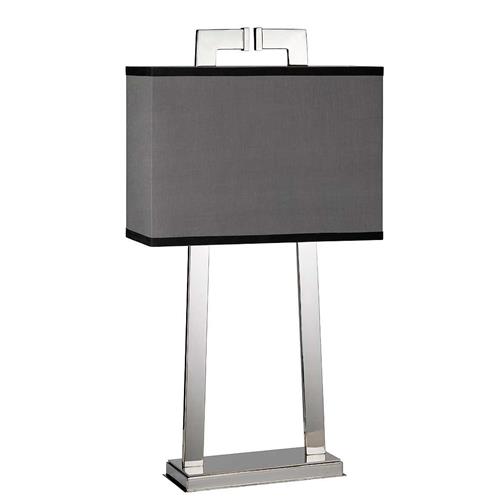 Magro Polished Nickel And Grey Table Lamp MAGRO-TL