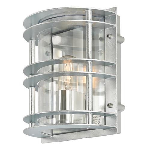 Stockholm IP54 Outdoor Wall Light Galvanized Finish ST-FLU-E27-GAL-C