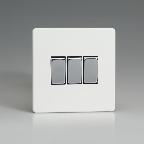 Premium White Triple Rocker Switch Xdq3s | The Lighting Superstore