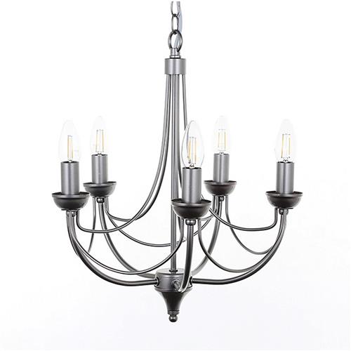 Cirrus Silver 5 Arm Pendant Light SMC00005/NAT