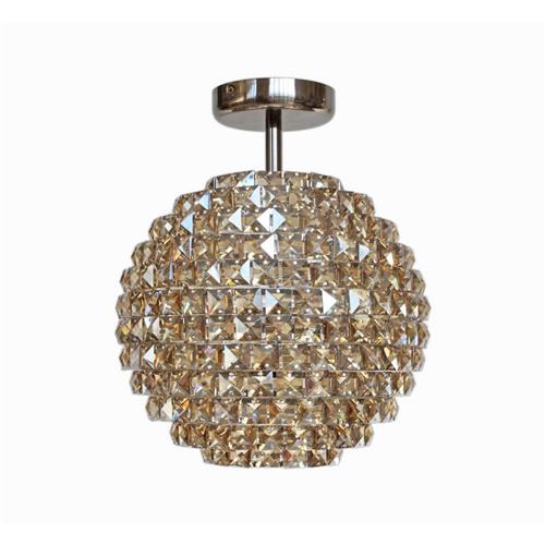 Nord Antique Brass And Crystal Semi Flush Fitting CFH608241/SF/AB