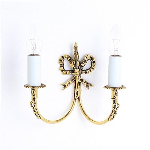 Richmond Polished Brass Bow Double Wall Light SMBB00012/PB