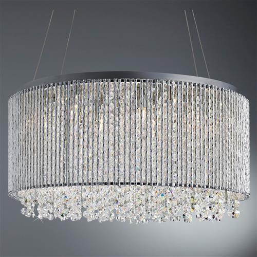 Elise 8 Light Drum Crystal Pendant Light 4048-8CC