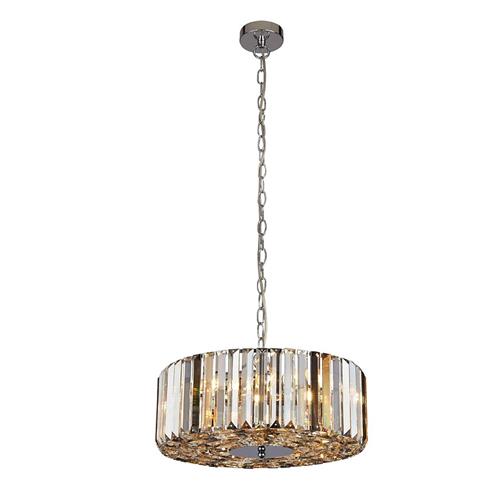 Chapeau Five Light Amber & Smoked Crystal Pendant Fitting 82101-5CC