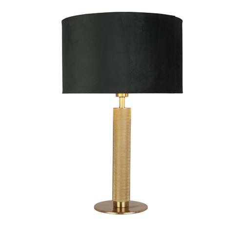 London Knurled Brass And Green Table Lamp 65721GR