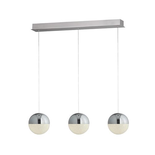 Marbles Triple Polished Chrome LED 3 Bar Pendant 5843-3CC