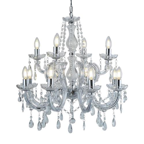 Marie Therese 12 Light Chrome And Clear Crystal Chandelier 399-12