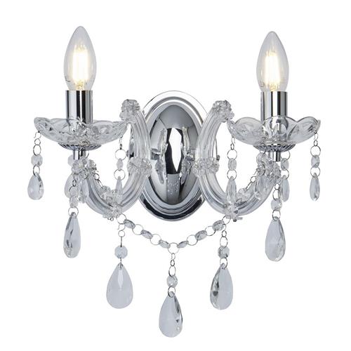 Marie Therese Chrome And Crystal Wall Light 399-2