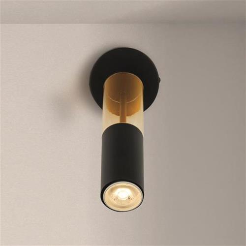 Merrygold Black And Amber Single Wall Light 82122-1BK