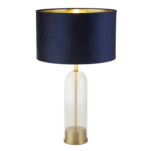Oxford Brass Metal Table Lamp And Navy Shade 81712AZ