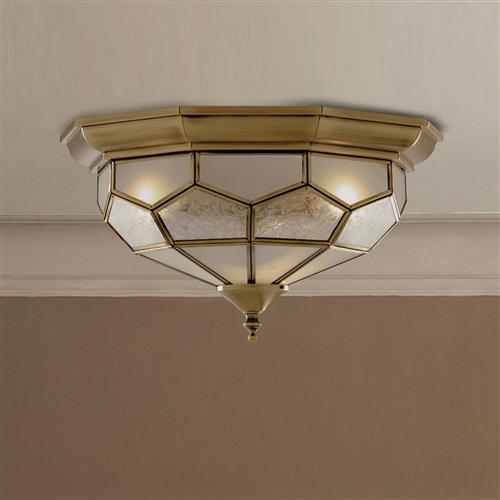 Pisa Traditional Glass Flush Ceiling Light 1243-12