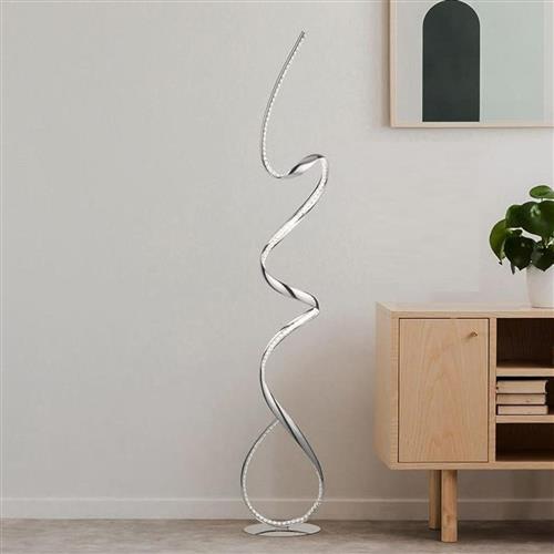 Twirls LED Chrome & Crystal Floor Lamp 9219CC