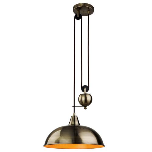 Century Antique Brass Rise And Fall Pendant Light 2309AB