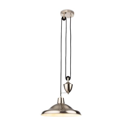 Suffolk Rise And Fall Ceiling Pendant Brushed Steel 2928BS