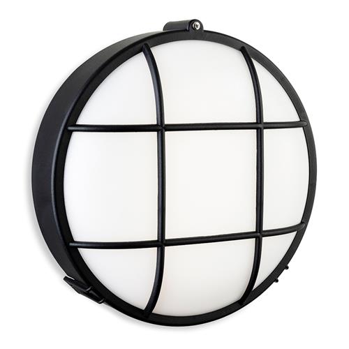 Lewis IP44 Outdoor LED Black And White Circular Wall Light 3846bk