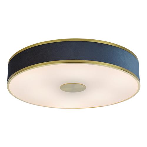 Alvaro 6 Light Brushed Brass And Blue Shade Flush Fitting ALV6423