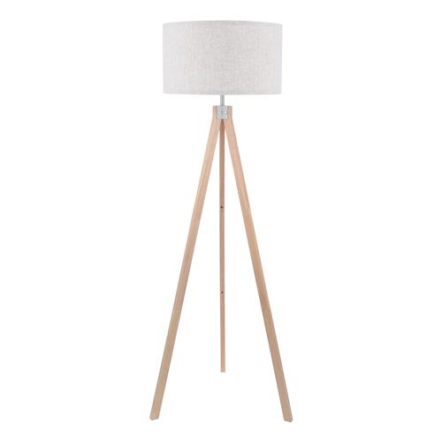 Armitage Light Wood And Natural Linen Shade Tripod Floor Lamp ARM4943