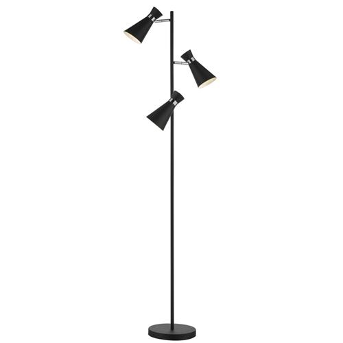 Ashworth Black/Chrome Three Light Adjustable Floor lamp ASH4922