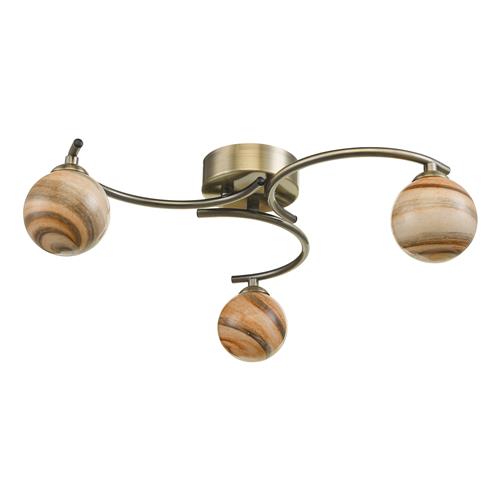 Atiya Antique Brass 3 Light Semi-Flush Ceiling Fitting ATI5375-07