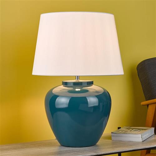 Ayla Dark Teal Table Lamp And White Tapered Shade AYL4223+CEZ162