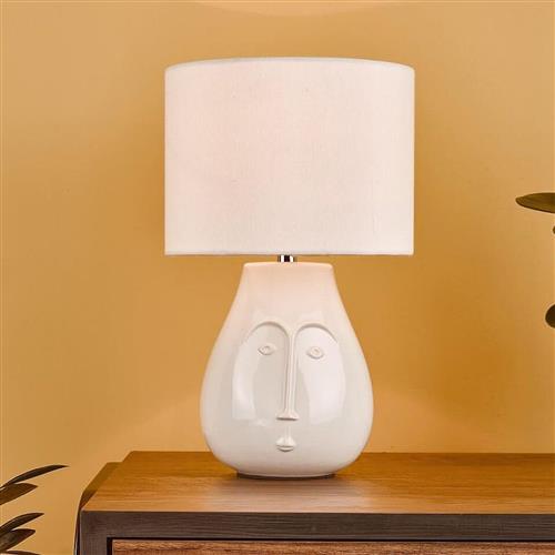 Boris Ceremic Table Lamp White Finish BOR4102