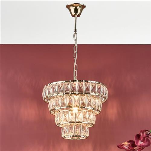 Cerys One Light Crystal Pendant Gold Finished CER0135