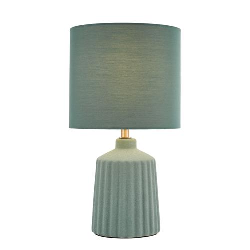 Chloris Green Shade And Small Ribbed Table Lamp CHL4124