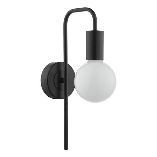 Dena Matt Black Single Curved Wall Light DEN0722