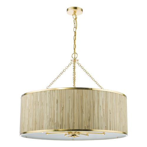 Fenella 8 Light Gold Leaf And Natural Seagrass Large Pendant Fitting FEN0835