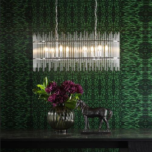 Finola large Pendant Ceiling Light Glass Rods Chrome Finish FIN0850