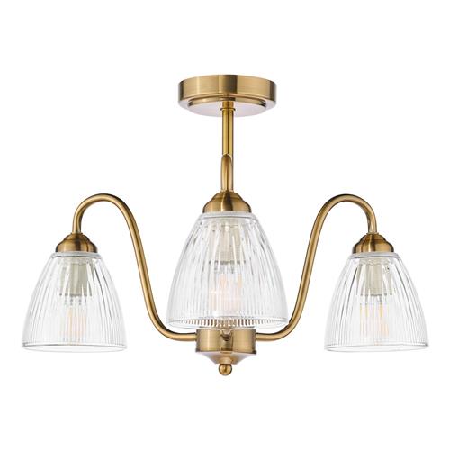 Glynis 3 Light Antique Bronze Semi Flush Fitting GLY5363