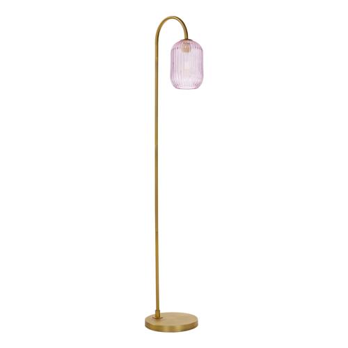 Idra Aged Bronze And Pink Ribbed Glass Floor Lamp IDR4963-SAW6503