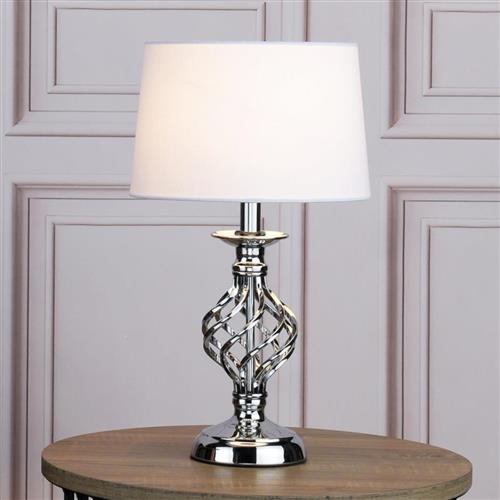 Iffley Polished Chrome And Ivory Shade Touch Table Lamp IFF4150