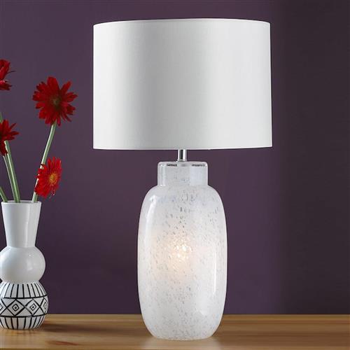 Ileana White Confetti Table Lamp And White Drum Shade ILE422+PYR162