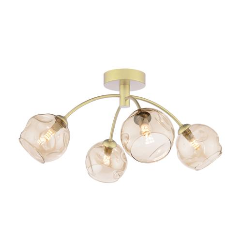 Izzy Champagne Glass And Matt Gold 4 Light Semi Flush IZZ0435-16
