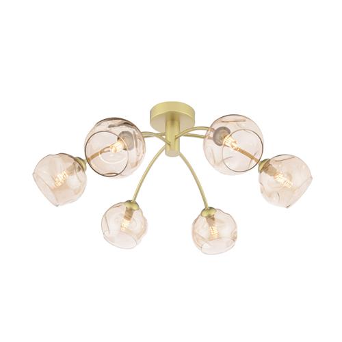 Izzy Matt Gold And Champagne Glass Six Light Semi Flush IZZ0635-16