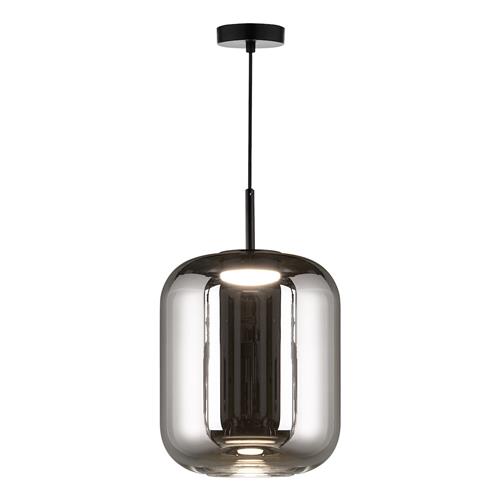 Jureck LED Satin Black And Smoked Glass Single Pendant JUR0110