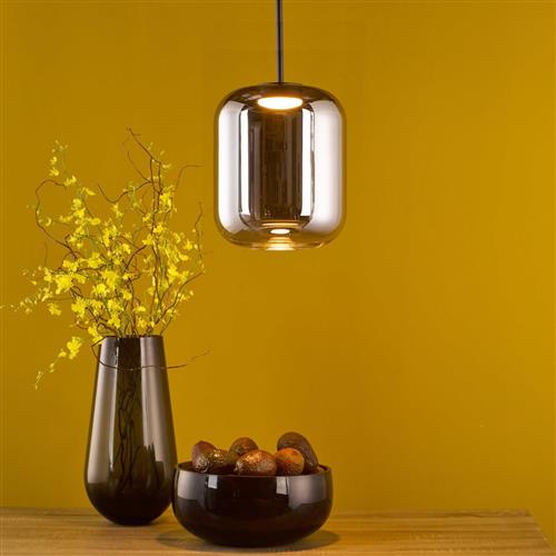 Jureck LED Satin Black And Smoked Glass Single Pendant JUR0110