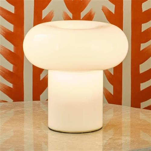 Kaja White Opal Glass Mushroom Table Lamp KAJ422