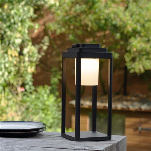 Lester IP44 Rechargeable Black Outdoor Lamp LES2455