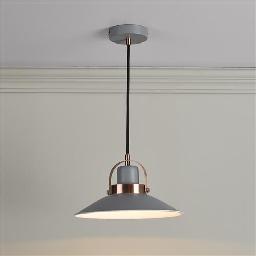 Liden Grey And Brushed Copper Single Pendant LID0139