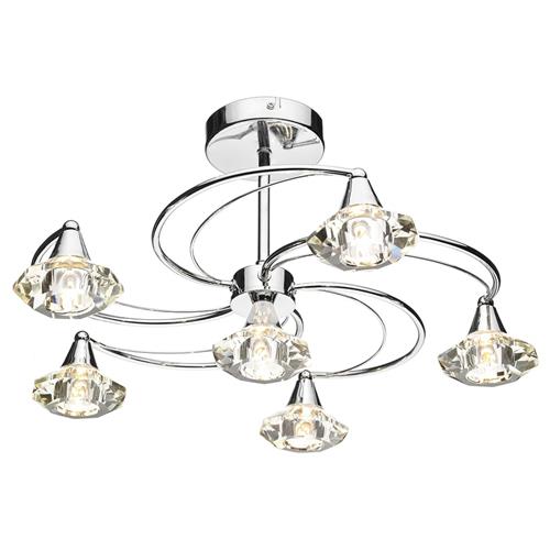 Luther 6 Light Chrome Semi Flush Fitting LUT0650