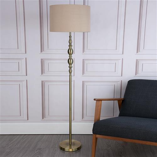 Madrid Antique Brass Finished Floor Lamp MAD4975