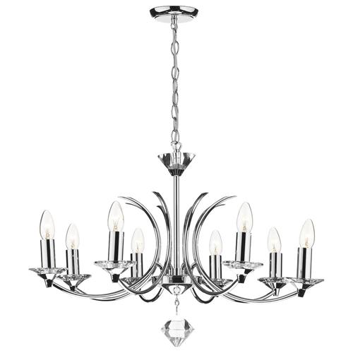 Medusa Chrome 8 Arm Ceiling Light MED0850